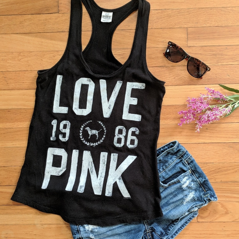 VS Pink Racerback Tank Top